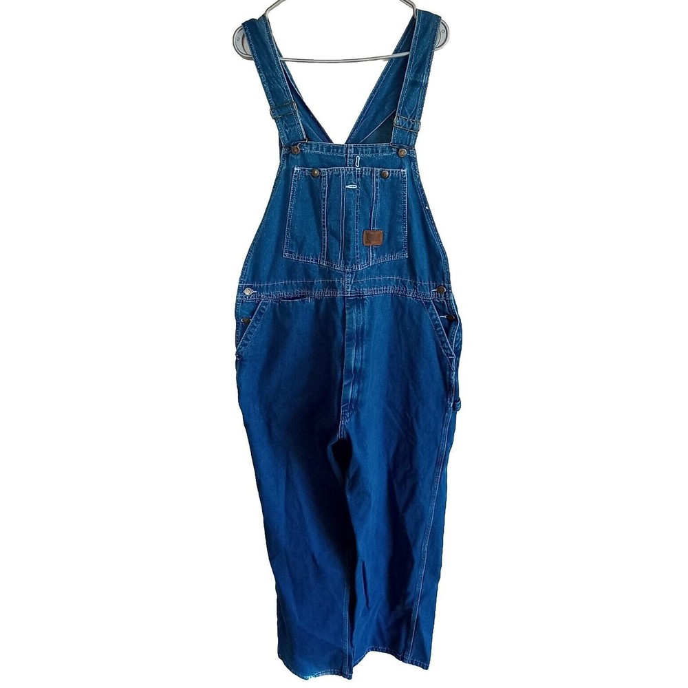 Work N Sport Mens Carpenter Farmer Trucker Railroad Bib Overalls 40 x 32 Blue